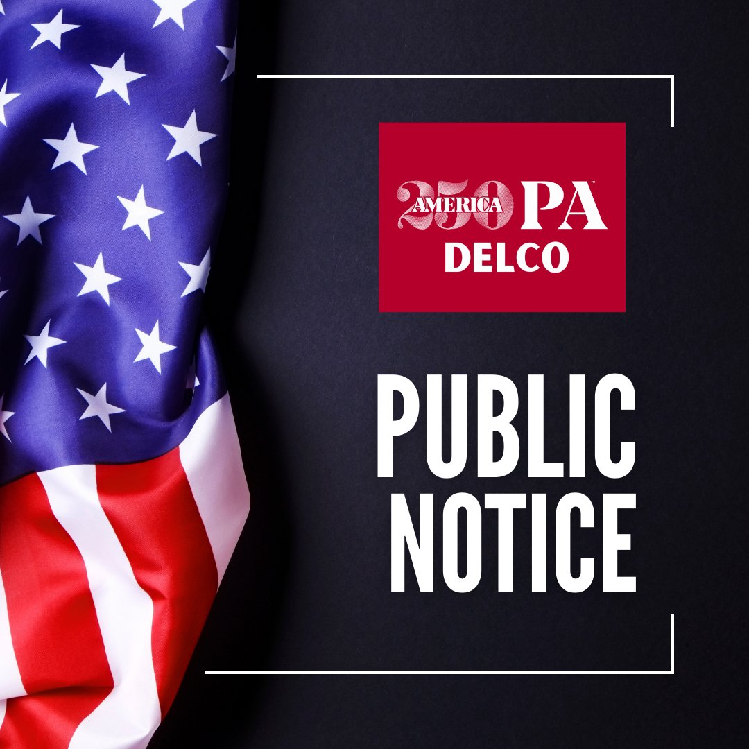 America250D's tweet photo. Public Notice: The Delaware County America 250 Commission will host a Regular Public Meeting on December 19, 2024, 3:00 pm - 4:30 pm. For more information visit https://t.co/PUmM96FTaW
Public comment may be submitted in advance to info@america250padelco.org. https://t.co/aCNMzeTnOp