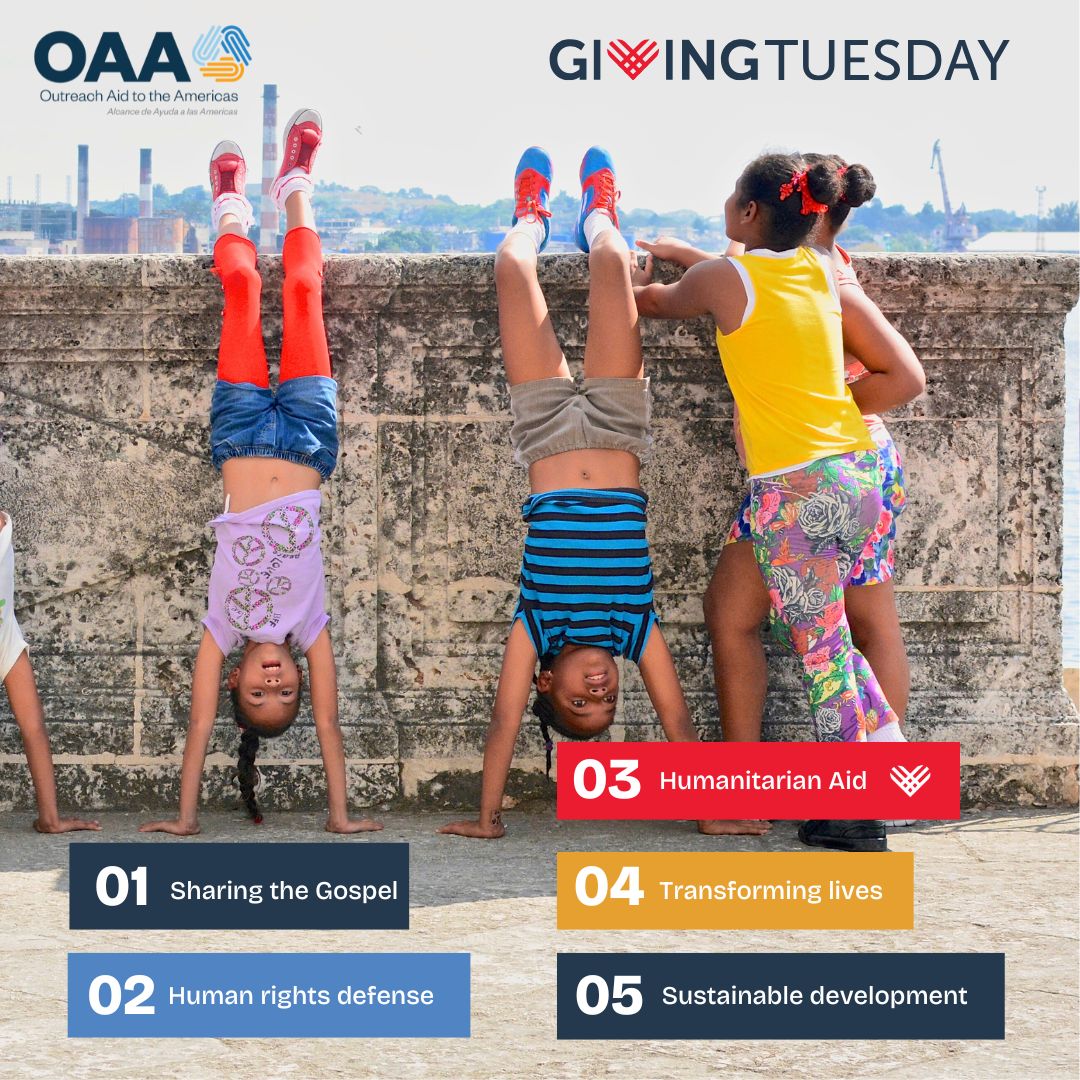 This #GivingTuesday, Your support counts:
💖 Sharing the Gospel: Aid local churches.
🌎 Empowering Communities: Assist vulnerable Latin American &amp; Caribbean families.
🌱Transforming Lives: Fund relief &amp; long-term growth projects.
Give via Zelle: donations@oaausa.org. Thank you!🙏