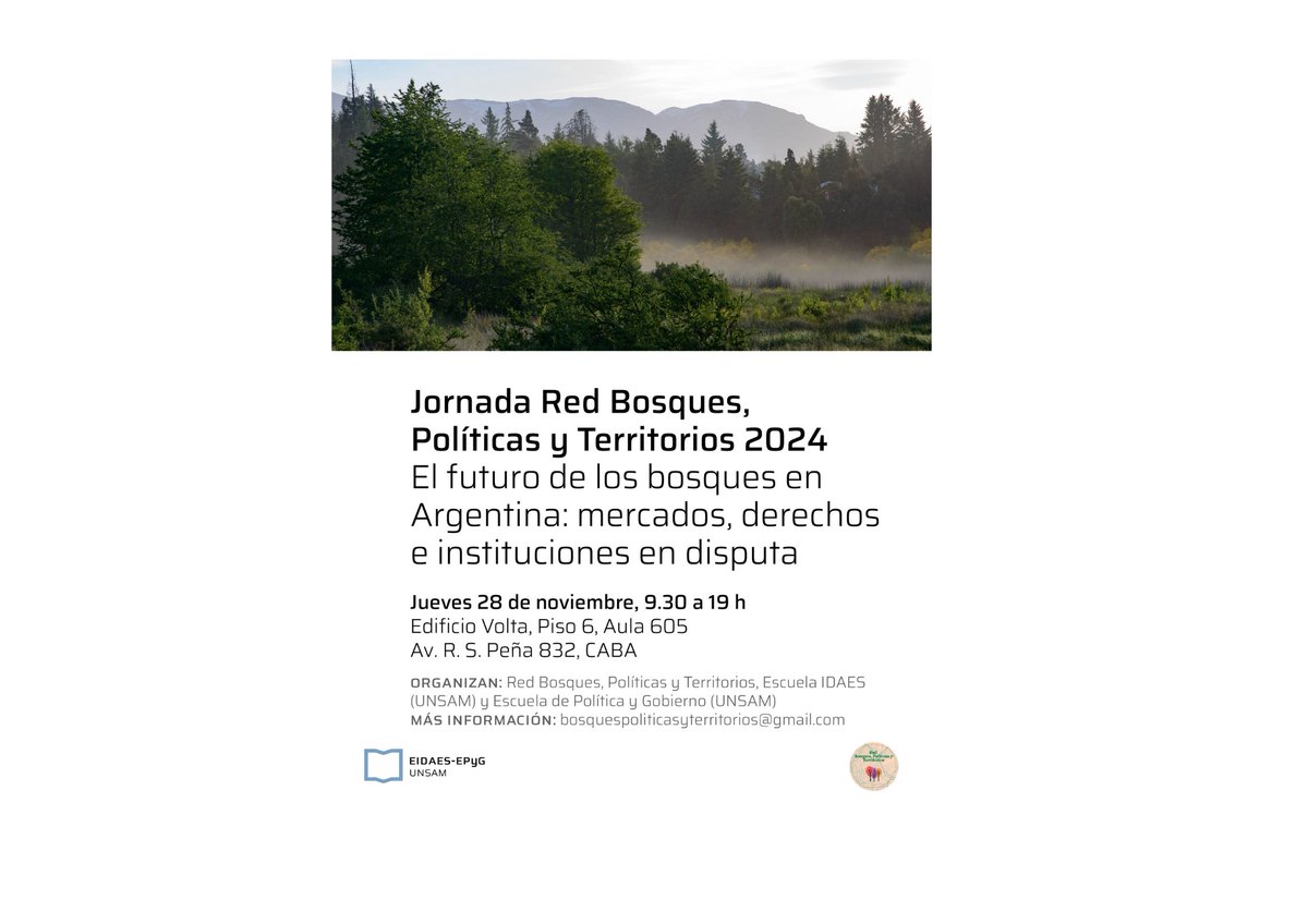 Área de Ambiente y Política - UNSAM (@aap_unsam) on Twitter photo Lucas Figueroa, integrante del área y miembro de la Red Bosques, invita a asistir a las jornadas mencionadas.El encuentro contará con la participación de expertos, integrantes de ONG y funcionarios públicos relacionados a la temática
<a href="/unsamoficial/">Universidad Nacional de San Martín</a> <a href="/UNSAM_EPyG/">Escuela de Política y Gobierno UNSAM</a> <a href="/lucasmfigueroa1/">Lucas Figueroa</a> Lucas Figueroa, integrante del área y miembro de la Red Bosques, invita a asistir a las jornadas mencionadas.El encuentro contará con la participación de expertos, integrantes de ONG y funcionarios públicos relacionados a la temática
<a href="/unsamoficial/">Universidad Nacional de San Martín</a> <a href="/UNSAM_EPyG/">Escuela de Política y Gobierno UNSAM</a> <a href="/lucasmfigueroa1/">Lucas Figueroa</a>