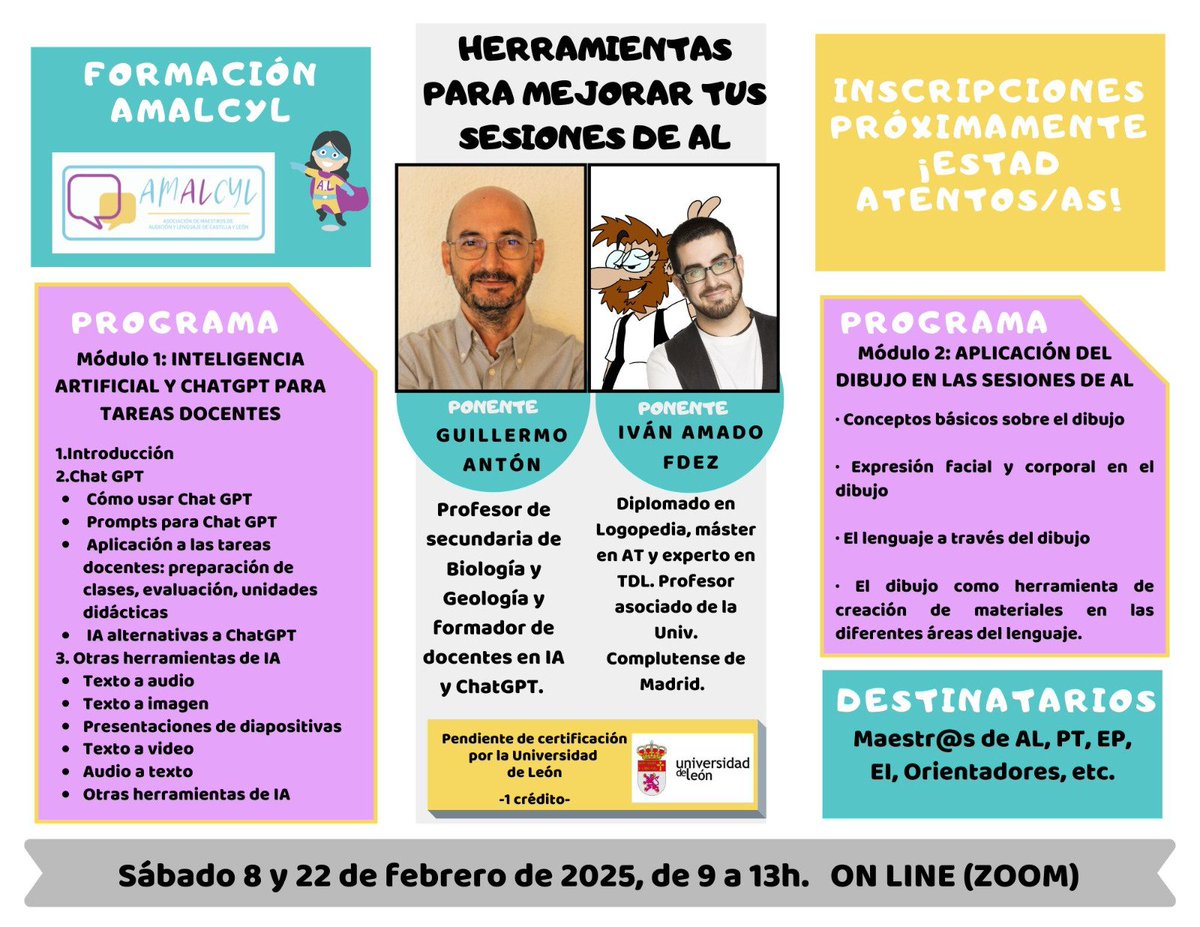 Estad atentos/as a las próximas formaciones de AMALCYL...no te las puedes perder!!!