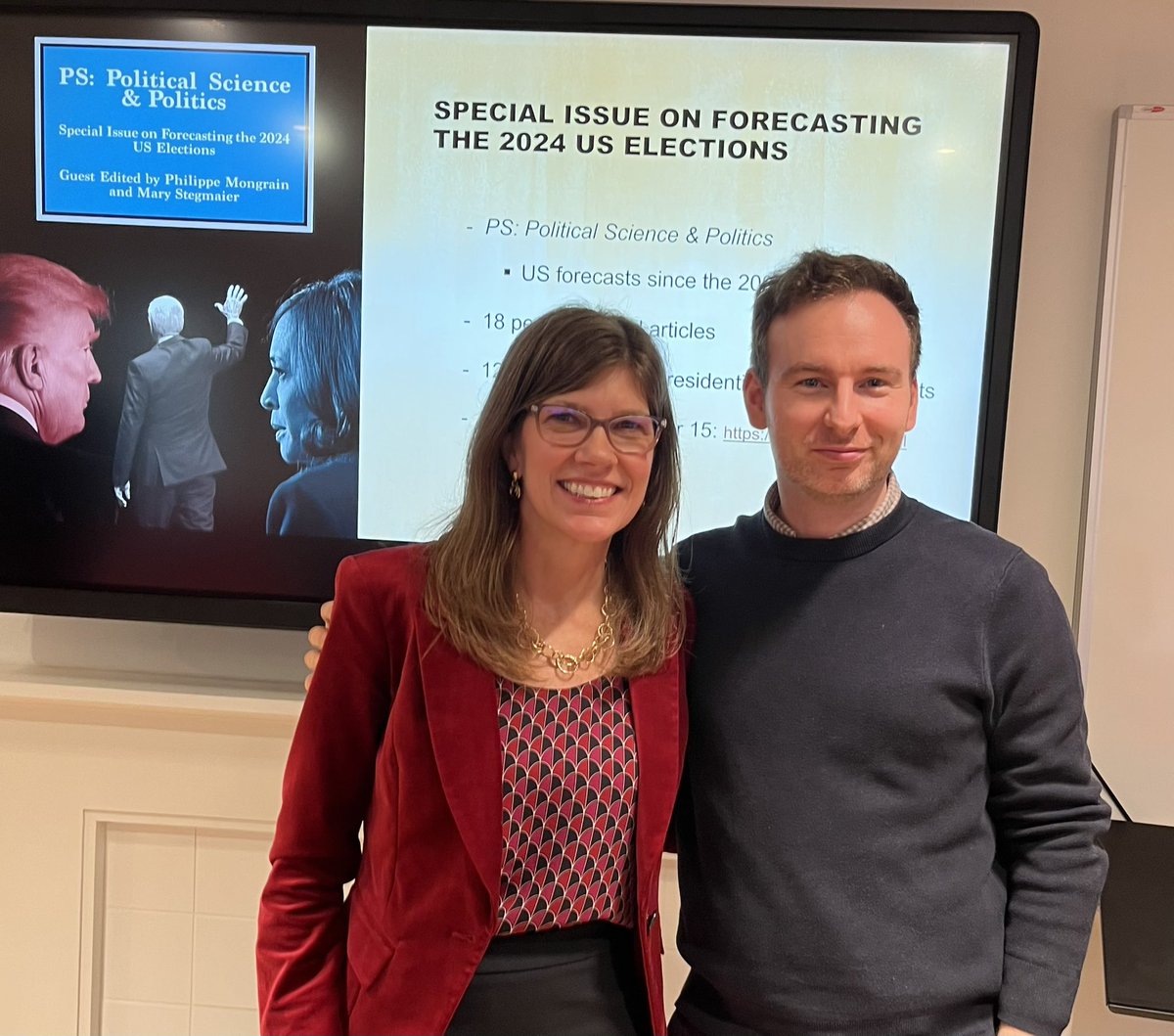 Mary Stegmaier (@marystegmaier) on Twitter photo Today <a href="/p_mongrain/">Philippe Mongrain</a> & I presented an analysis of the <a href="/ps_polisci/">PS: Political Science & Politics</a> 2024 US election forecasts <a href="/NuffieldCollege/">Nuffield College</a> <a href="/UniofOxford/">University of Oxford</a>. Thanks to <a href="/RayDuch/">Ray Duch</a> & <a href="/RobertoCerina/">Roberto Cerina</a> for organizing such a fantastic workshop! Today <a href="/p_mongrain/">Philippe Mongrain</a> & I presented an analysis of the <a href="/ps_polisci/">PS: Political Science & Politics</a> 2024 US election forecasts <a href="/NuffieldCollege/">Nuffield College</a> <a href="/UniofOxford/">University of Oxford</a>. Thanks to <a href="/RayDuch/">Ray Duch</a> & <a href="/RobertoCerina/">Roberto Cerina</a> for organizing such a fantastic workshop!
