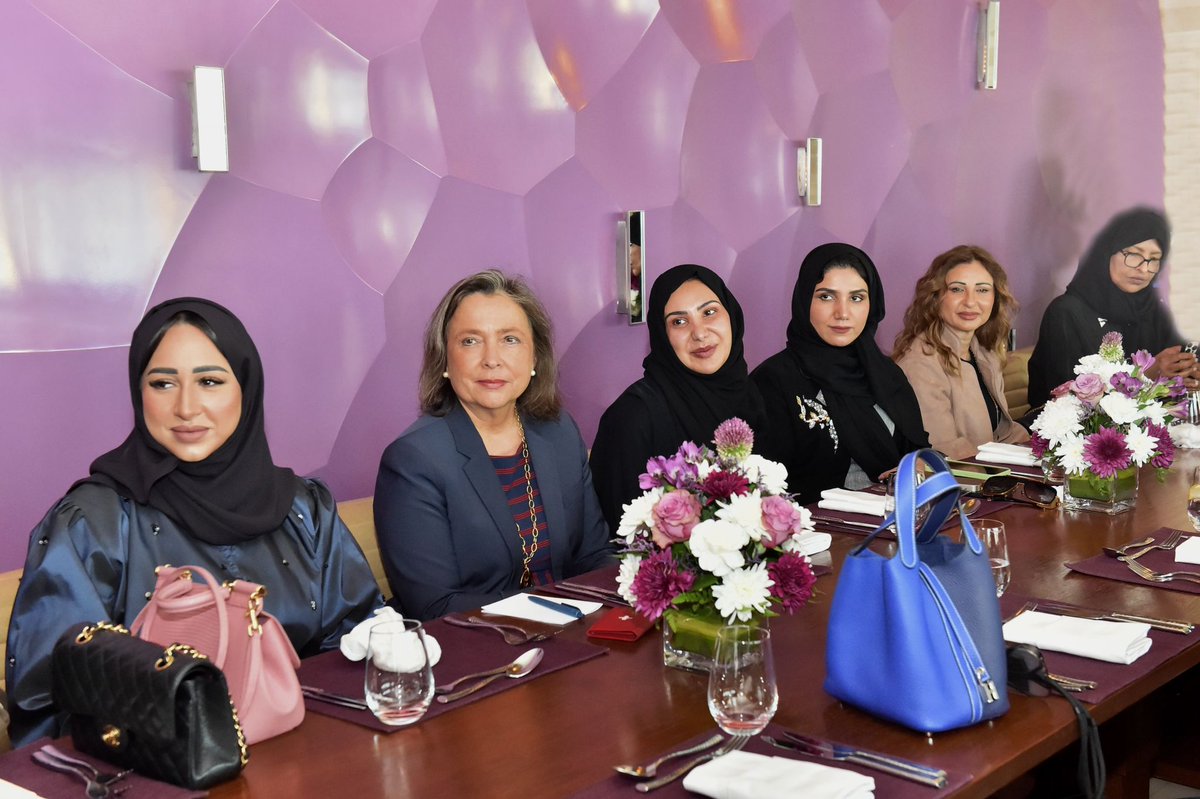 Dr. Ghada Karbon at the Networking Luncheon event hosted by Embassy of Austria in Qatar by H.E. Erika Bernhard fostering meaningful connections &amp; empowering women. Ms. Hebah Nigm, Austrian content creator shared perpective during the discussions.
#QBWA #المحامية_غادة_درويش_كربون