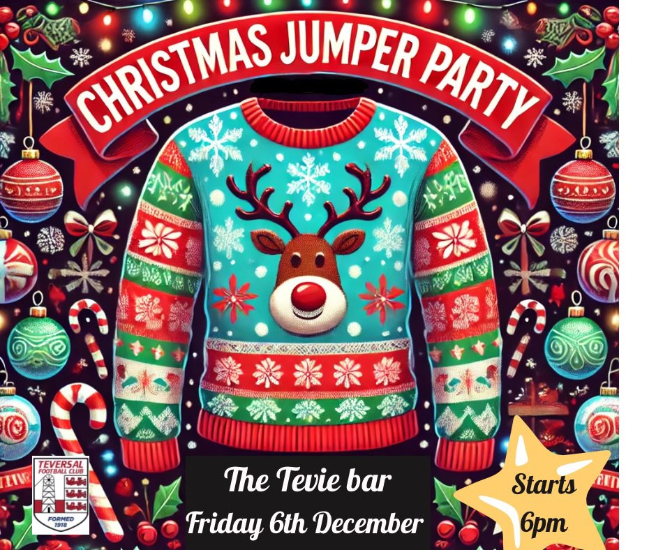 Get Ready for a Festive Night of Fun! 
🎅 Christmas Jumper Party Alert! 🎅
📅 When: Friday, 6th December
⏰ Time: From 6 PM
👗 Dress Code: Christmas-themed attire – think jumpers, Santa hats, and all things merry!