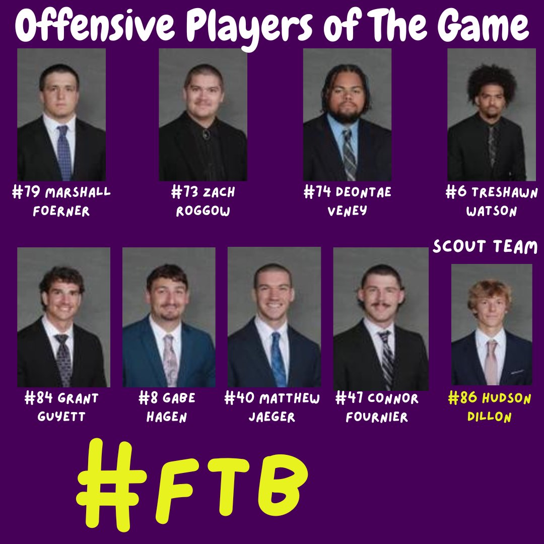 Maverick Football Scoop (@maverick_scoop) on Twitter photo Offensive Players of the Game for Playoffs, Round 1!
These are the guys that stood out on Saturday, as they exceeded the Maverick standard and/or raised their baseline. 🤘😈#FTB
@MarshallFoerne1 <a href="/ZRoggow/">Zachary Roggow</a> <a href="/DeontaeVeney74/">Deontae Veney</a> <a href="/tre_watson_/">TreShawn Watson</a> <a href="/gguyett_3/">Grant Guyett</a> <a href="/Gabe_Hagen8/">Gabe Hagen</a> <a href="/jaeger_matthew/">Matthew Jaeger</a> Offensive Players of the Game for Playoffs, Round 1!
These are the guys that stood out on Saturday, as they exceeded the Maverick standard and/or raised their baseline. 🤘😈#FTB
@MarshallFoerne1 <a href="/ZRoggow/">Zachary Roggow</a> <a href="/DeontaeVeney74/">Deontae Veney</a> <a href="/tre_watson_/">TreShawn Watson</a> <a href="/gguyett_3/">Grant Guyett</a> <a href="/Gabe_Hagen8/">Gabe Hagen</a> <a href="/jaeger_matthew/">Matthew Jaeger</a>