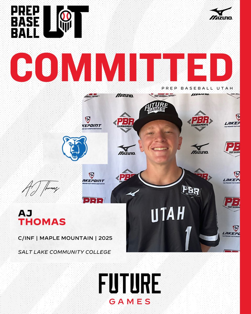 🚨𝐂𝐎𝐌𝐌𝐈𝐓𝐌𝐄𝐍𝐓 𝐀𝐋𝐄𝐑𝐓🚨

'25 C/INF AJ Thomas (Maple Mountain) has announced his commitment to Salt Lake CC.

Thomas represented Utah last summer at the Future Games in Atlanta.

👤 loom.ly/VS9pMwY | <a href="/aj_thomas22/">AJ Thomas</a>