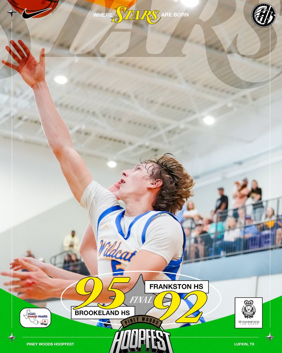 𝗚𝗠 𝟱: 𝗕𝗥𝗢𝗢𝗞𝗘𝗟𝗔𝗡𝗗 𝗱𝗲𝗳. 𝗙𝗥𝗔𝗡𝗞𝗦𝗧𝗢𝗡 (𝟮𝗢𝗧)

Brookeland gets the DOUBLE-OT WIN!!! The action continues all day and night at Lufkin HS! 

#WhereStarsAreBorn