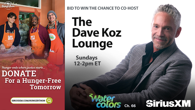 Bid to win the chance to hang out with @davidstephenkoz, and co-host his weekly show The Dave Koz Lounge on @watercolorsjazz! Help @siriusxm in the fight to end hunger and support @Wh@whyhunger's annual Hungerthon Donation Drive! Go to siriusxm.com/hungerthon to bid and donate!