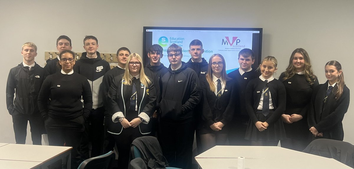 Delighted to deliver <a href="/MVPScot/">MVP Scotland</a> training with <a href="/EmmaYS4/">EmmaYS</a> to staff and pupils of <a href="/LinwoodHigh/">Linwood High School</a> today. MVP runs across all secondaries in <a href="/RenCouncil/">RenCouncil</a> encouraging pupil led open conversation around gender-based violence. #16DaysOfActivism2024