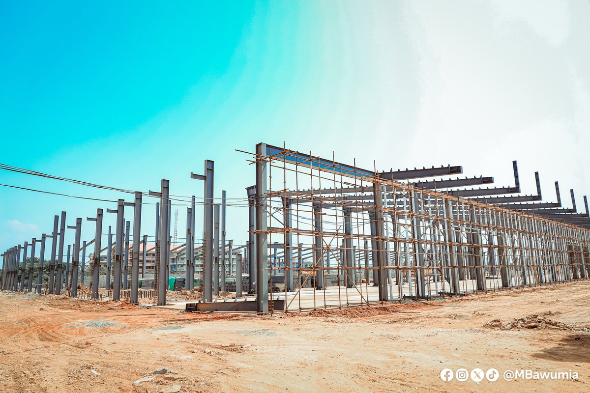 MBawumia's tweet photo. This afternoon, I paid a working visit to the Trade Fair Centre, La, in Accra, where a 20,000 capacity Trade Fair Convention Centre is being constructed to boost the tourism and creative arts  industry. 

The facility, when completed will be a multi-purpose center, and strengthen Ghana's position as an attractive destination for  conferences, conventions and exhibitions. 

The tourism and creative arts sectors are among the pillars that must be strengthened for the growth of this country, and building a centre of this magnitude, which is ten times the nation's current biggest facility for events, will immensely benefit the industry in many ways, including the ability to admit more people at lesser fees, for more profits. 

I was very impressed by the extent of work, and with firm assurances by the contractors to complete it in eight months, I look forward to commissioning this project in September, by the grace of God.