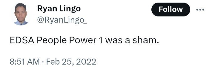 You literally called People Power 1 a sham. Tapos ngayon gusto niyo ring gawin kasi naiipit na yung idols niyo? Nakakatawa talaga kayo.