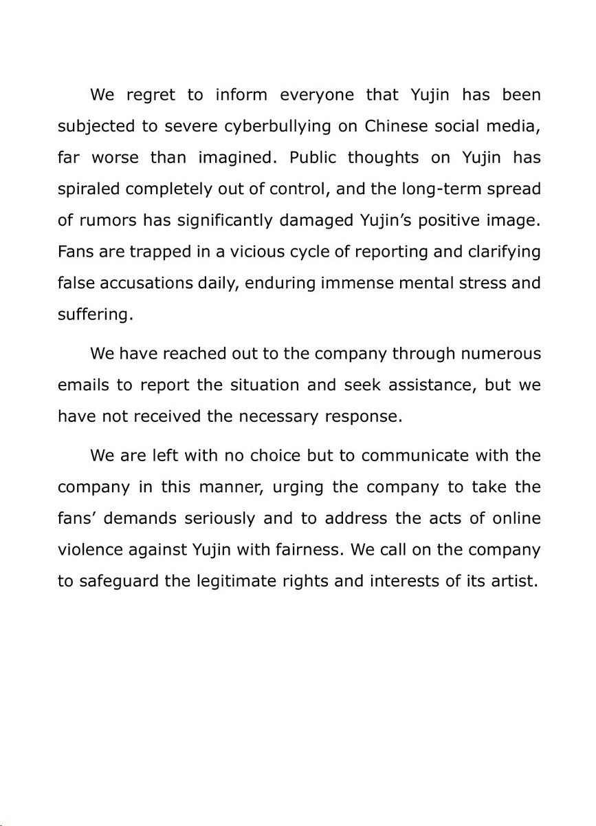 ANYUJIN_GLOBAL's tweet photo. YUJIN has been subjected to severe cyberbullying on CN online media. The long term spread of rumors has significantly damaged YUJIN's image.

WE DEMAND STARSHIP to take immediate and significant action to protect AN YUJIN!

#StarshipProtectANYUJIN 
@STARSHIPent @IVEstarship https://t.co/qEtPn3VWZ7