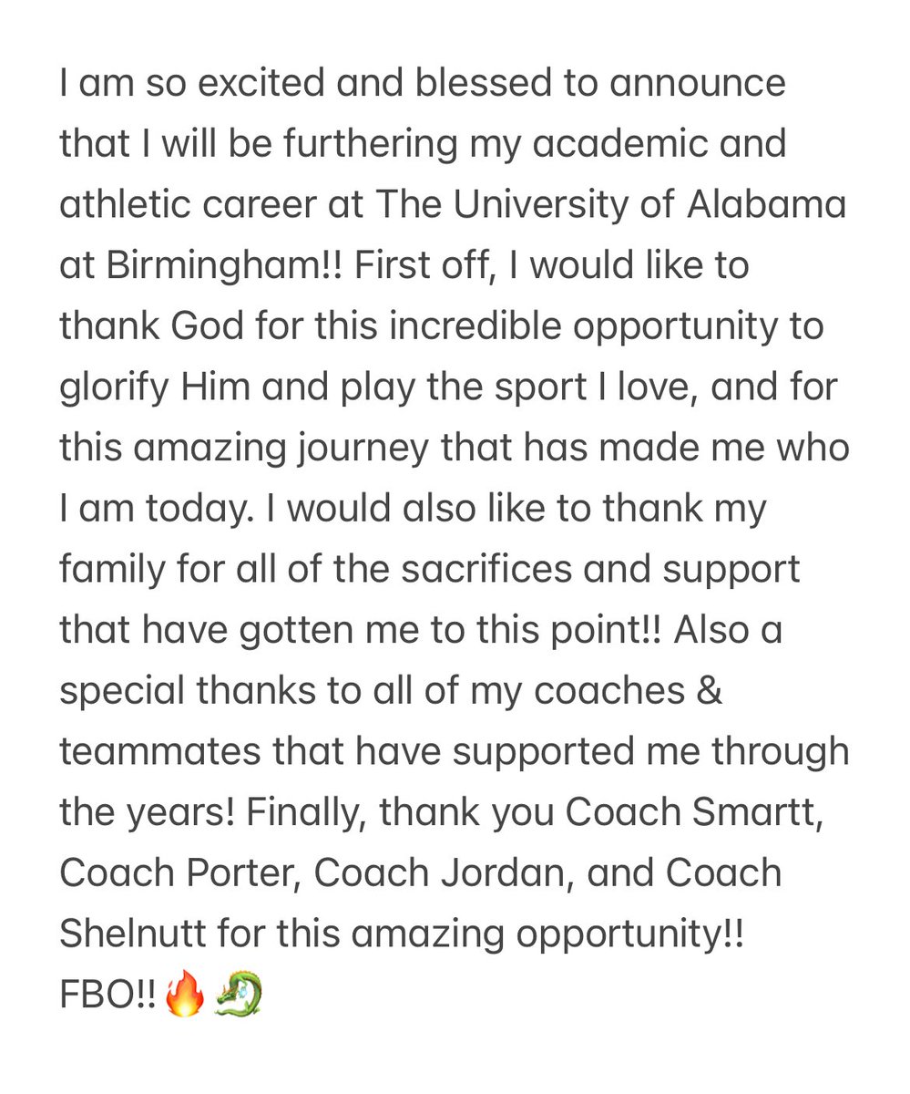 CarleighGothart's tweet image. COMMITTED!! GO BLAZERS!🐉🔥 @UAB_SB @tsmartt14 @AnnaShelnutt @mandybrooke14 @coachMP34