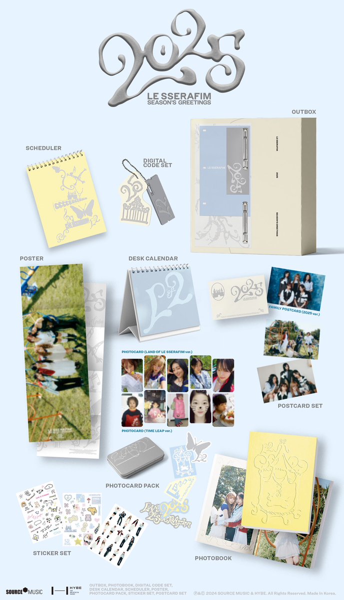 le_sserafim's tweet photo. [NOTICE] 
LE SSERAFIM 2025 SEASON'S GREETINGS 출시 안내 (+ENG/JPN/CHN)

📍 https://t.co/0AOKs1RNB8

#LE_SSERAFIM #르세라핌 
#SEASONSGREETINGS #시즌그리팅
#LAND_of_LE_SSERAFIM 🎠 https://t.co/oRG4HgWda0
