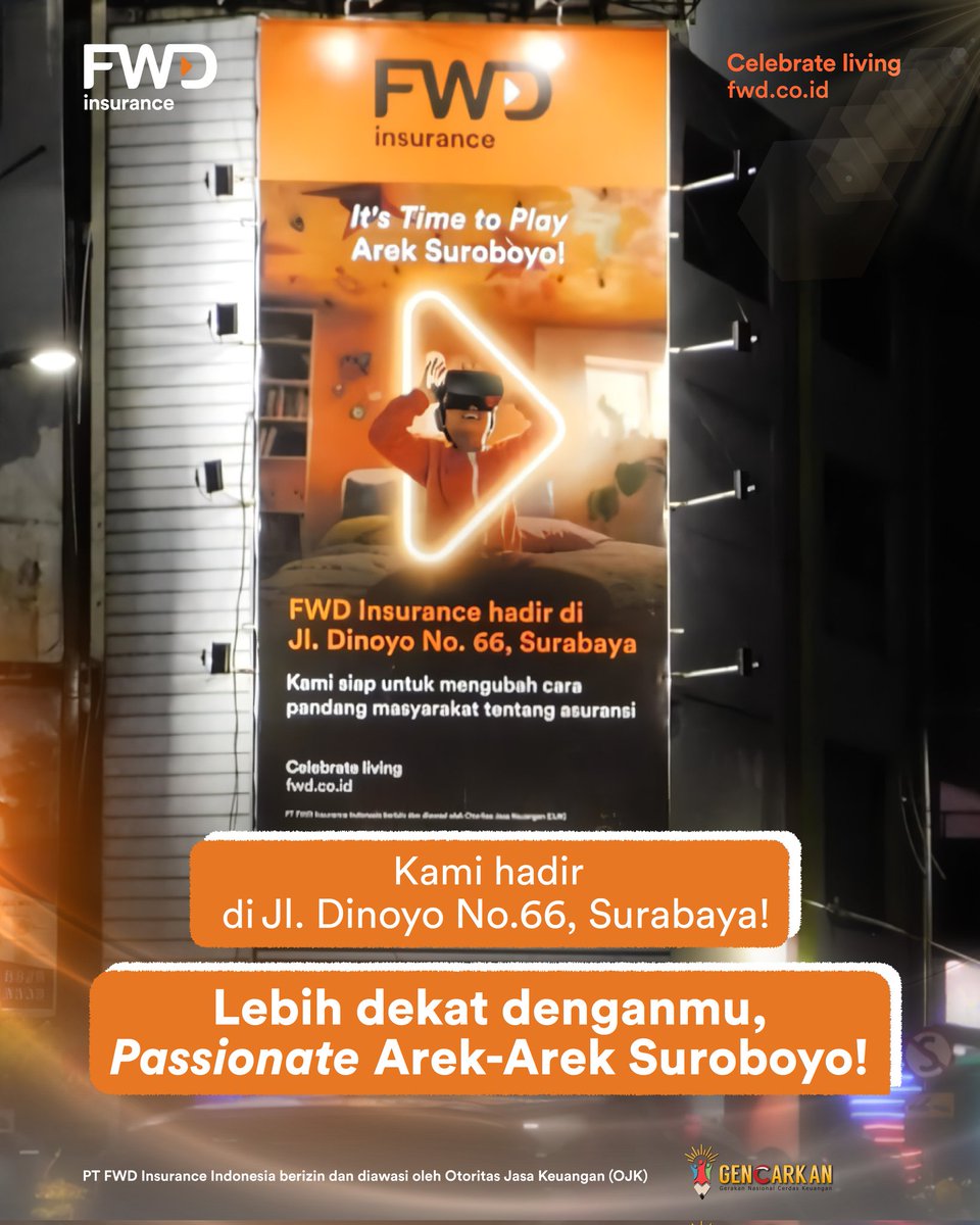 fwd_id's tweet photo. Kami hadir di Jl. Dinoyo No.66, Surabaya!

Eitss.. nggak cuma di situ aja lho!
FWD Insurance juga punya 5 Kantor Pemasaran Mandiri lainnya di Surabaya:

Buat detail alamat, kamu bisa cek link di bawah ini!
https://t.co/20IMDQvRsB

#FWDCelebrateLiving #FWDTimeToPlay #FWDInsurance https://t.co/nJReDLwv2u