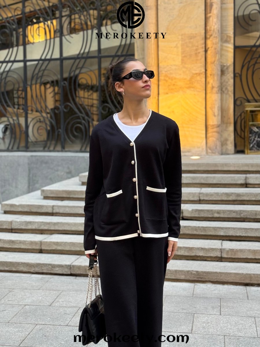 Introducing our sweater sets with a flattering V-neck design, featuring two front pockets and a chic button-up closure.
#FashionTrends2024 #Amazon #merokeety