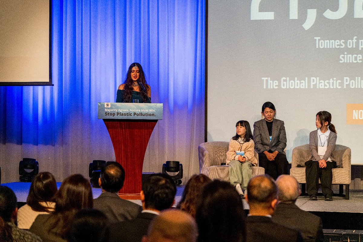I’m here in Busan, South Korea with <a href="/Greenpeace/">Greenpeace International</a> and poet and author #NikitaGill supporting a strong #PlasticsTreaty that cuts plastic production and put our planet 🌎 before the fossil fuel industry!