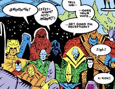 FloydcommaTyke's tweet photo. @robertliefeld Was reading through some old X issues (Uncanny X-Men 245) when I noticed some familiar faces. Did you get any pushback from editorial inserting other IP with or did it fly under the radar since it was a dig at DC’s invasion anyway. https://t.co/UyfLqsmTvy
