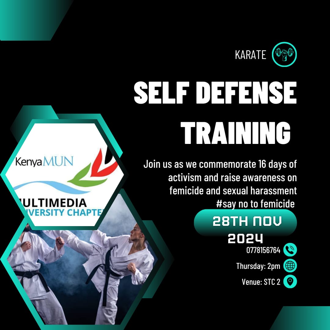 Heyyyyy, Join us on the 28th of November as we partner with Multimedia University 's Karate Team for an awareness session on Self defense techniques🥋.

Venue 📍 : Student Centre STC 2

Date 📅: 28th November 2024

Time 🕐 : 2:00pm to 3:30pm

See you there✊...and haiya‼️🥋👊