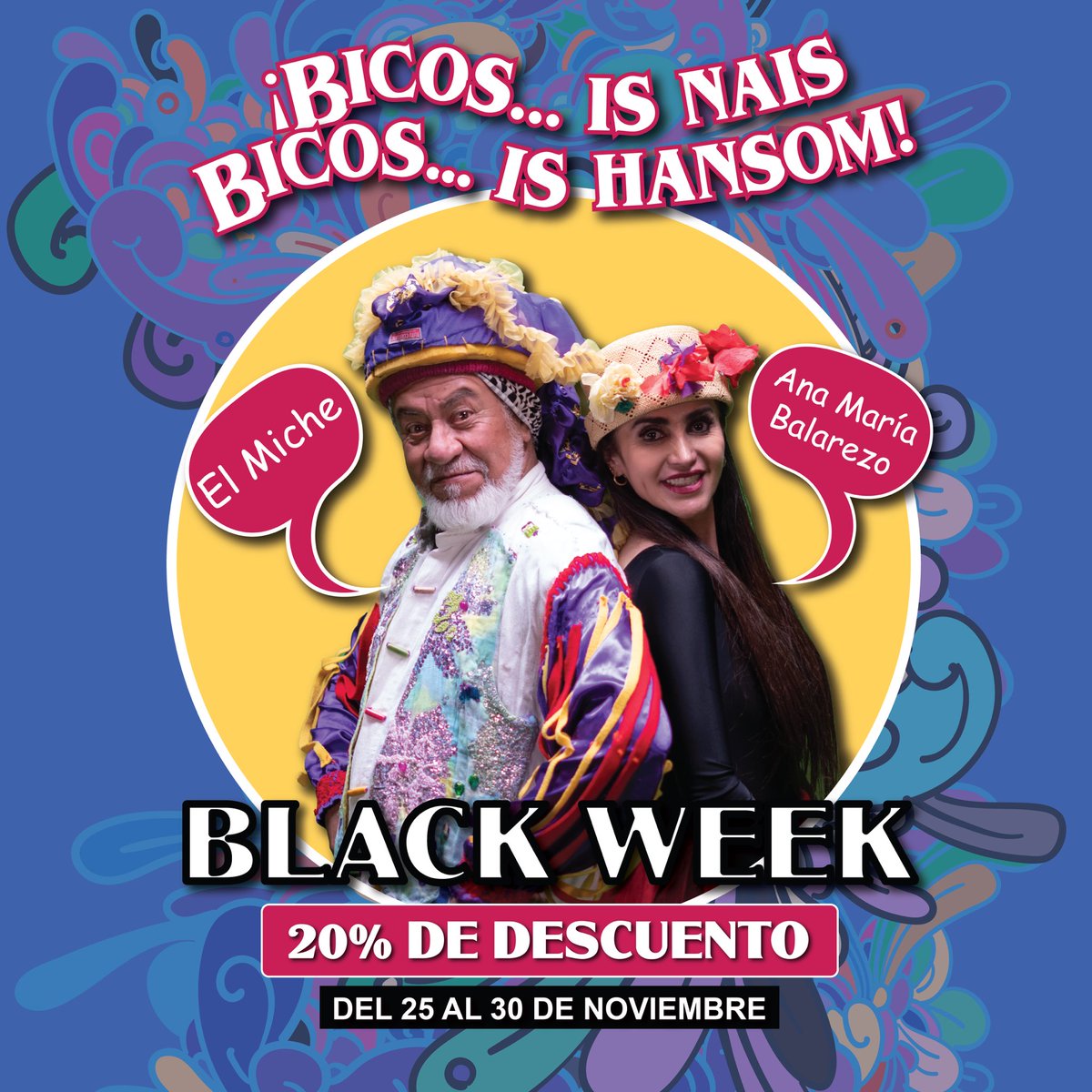 Del 25 al 30 de noviembre, disfruta el 20% de descuento en la obra “Bicos is nais, bicos is hansom”. Un plan lleno de alegría, carcajadas y pura Sal Quiteña 😅

📍 #ElTeatroEC de <a href="/ScalaShopping/">Scala Shopping</a> 
🎟️ elteatro.com.ec, 0995551854 y en las boleterías de CCI y Scala Shopping