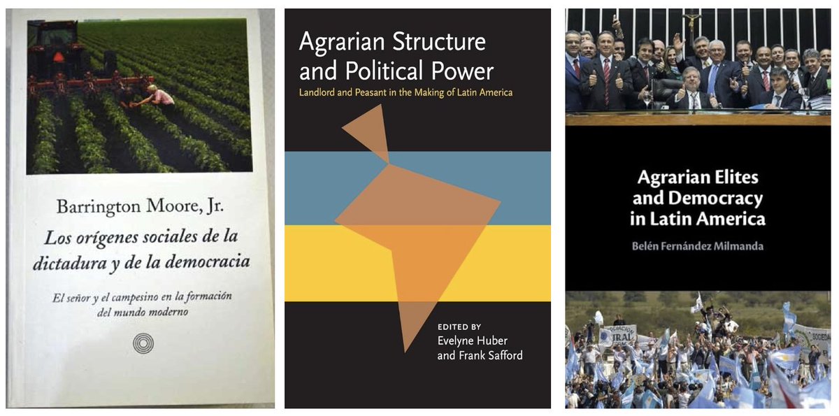 GerardoMunck's tweet photo. Moore argumentó que las elites agrarias generalmente se oponen a la democracia.

Moore no incluyó a América Latina en su libro. Pero su tesis fue analizado por Huber y Safford. Y ahora tenemos un nuevo libro de Fernández Milmanda que estudia los casos de Argentina, Brasil y Chile https://t.co/ldYPSIWXll