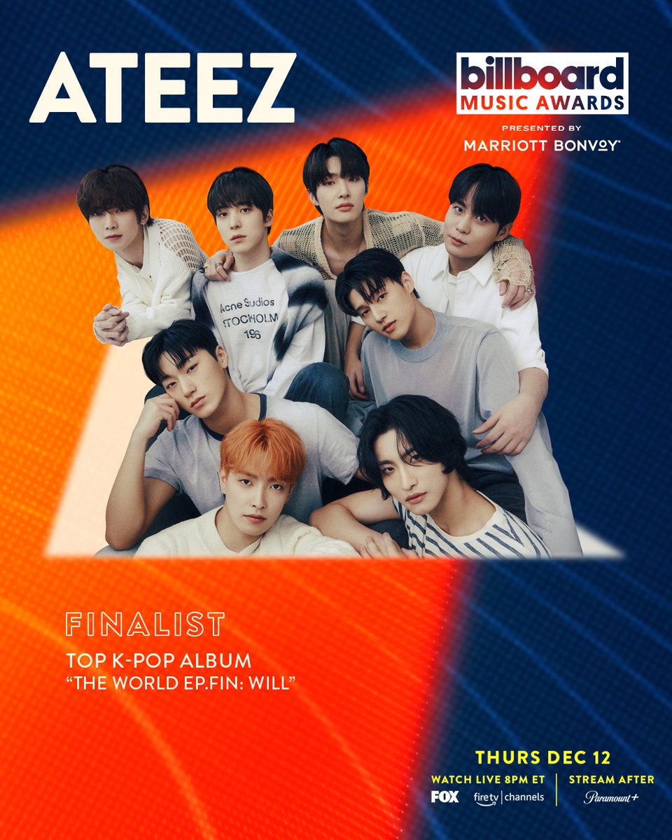 ATEEZofficial's tweet photo. [📷] It’s such an honor to be a finalist for the 2024 @BBMAs
Thank you!

#BBMAs #ATEEZ #에이티즈 https://t.co/YBV92ZHIkY