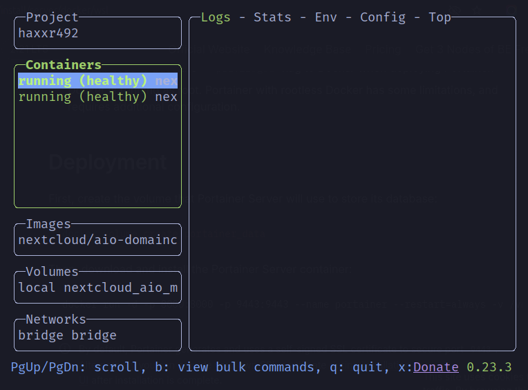 'Lazydocker' that ships with #Omakub is freaking great!