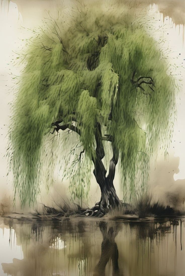 wildlife055's tweet image. &quot;Nature&apos;s mirror: where the sky meets the earth and the tree finds its reflection. #WatercolorWonder #TreeReflection #Nature&apos;sArt&quot;