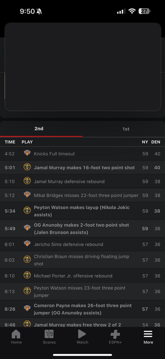 sundaycleaning's tweet photo. @PrizePicks @espn @NBA Jalen Brunson was credited with the assist at 5:49 mark but it was actually Mikal Bridges’ assist https://t.co/lrKAtzq1mm
