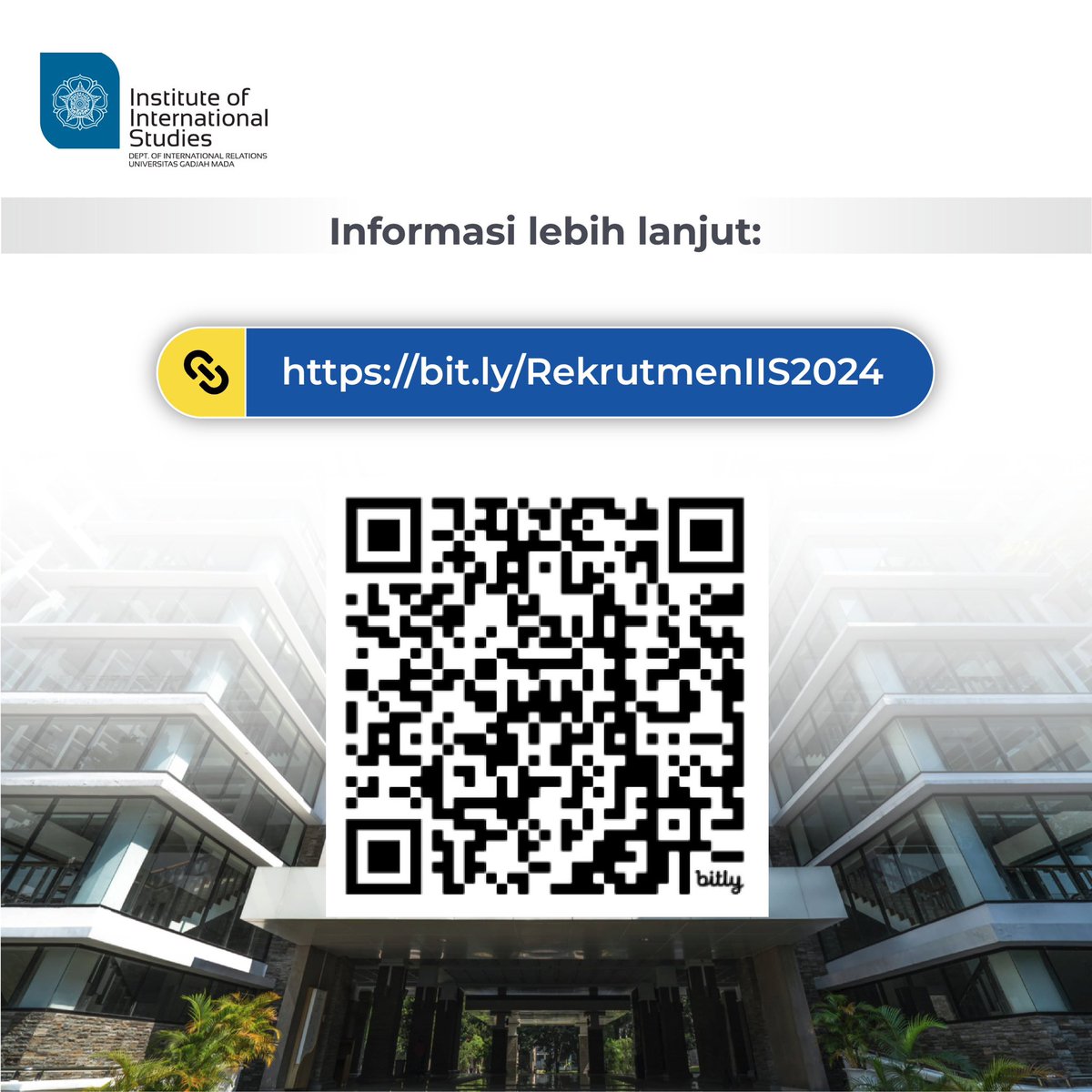 🕵🏻[REKRUTMEN TERBUKA] 📑

IIS UGM sedang membuka kesempatan untuk bergabung bersama kami dalam posisi berikut.

1. Programme Manager
2. ⁠Koordinator Riset
3. ⁠Koordinator Training &amp; Outreach 
4. ⁠Staf Riset (Paruh Waktu)

‼️Deadline: 5 Desember 2024 (23.59 WIB)‼️
