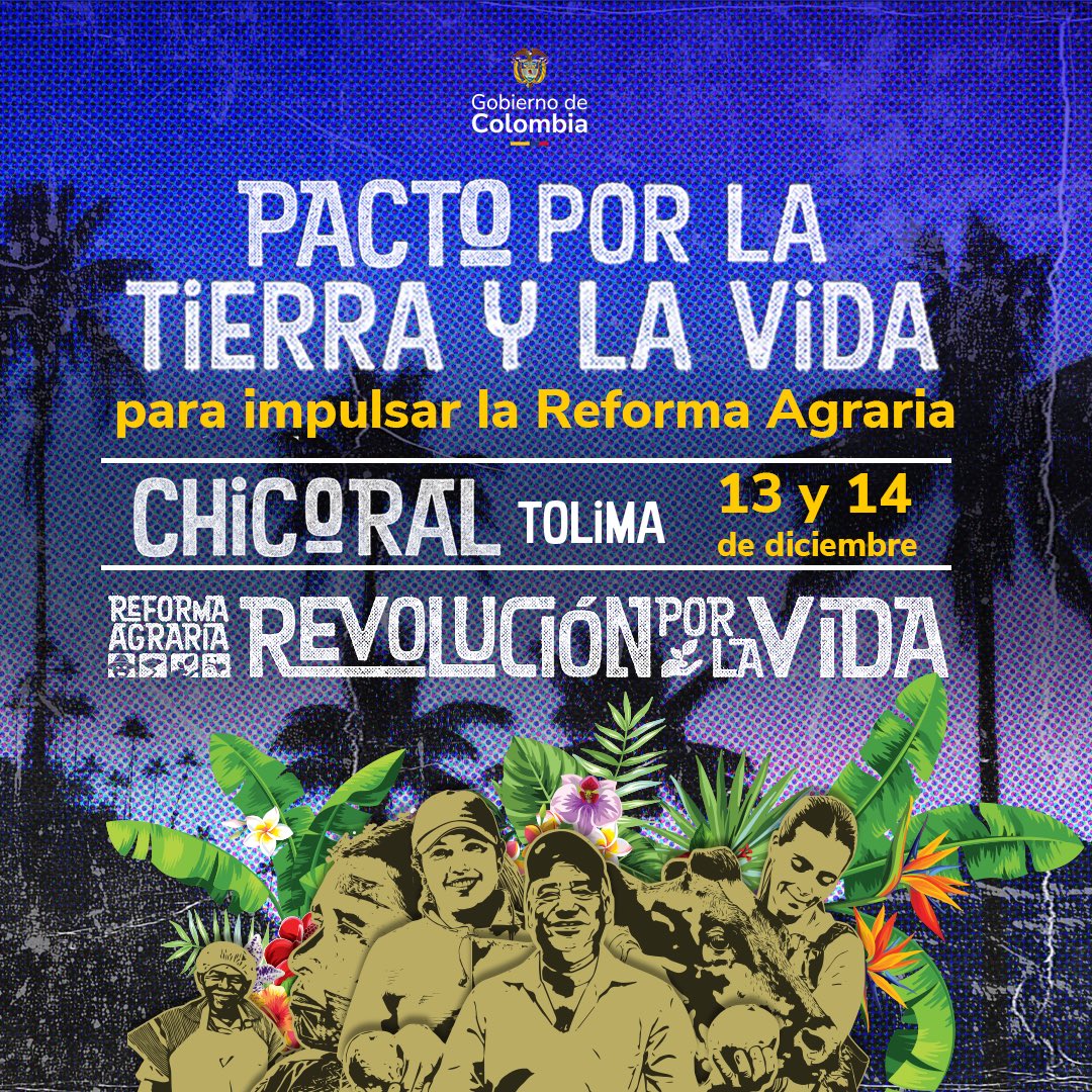 En enero de 1972, 🗓️funcionarios del gobierno de turno, junto con figuras de los partidos políticos tradicionales relacionadas con el control de la tierra,🌱 firmaron el Pacto de Chicoral, con el cual frenaron la #ReformaAgraria 🌾 contemplada en la Ley 135 de 1961 para beneficio