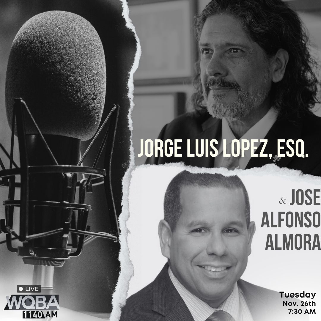 lopezgovlaw's tweet image. Trump’s Transition Team Updates: 🎙️ Tune in tomorrow at 7:30 AM on WQBA 1140! Jorge Luis Lopez, Esq., and Jose Alfonso Almora will break down the latest developments and insights on the Trump Transition. A discussion you won’t want to miss! #WQBA1140 #TrumpTransition