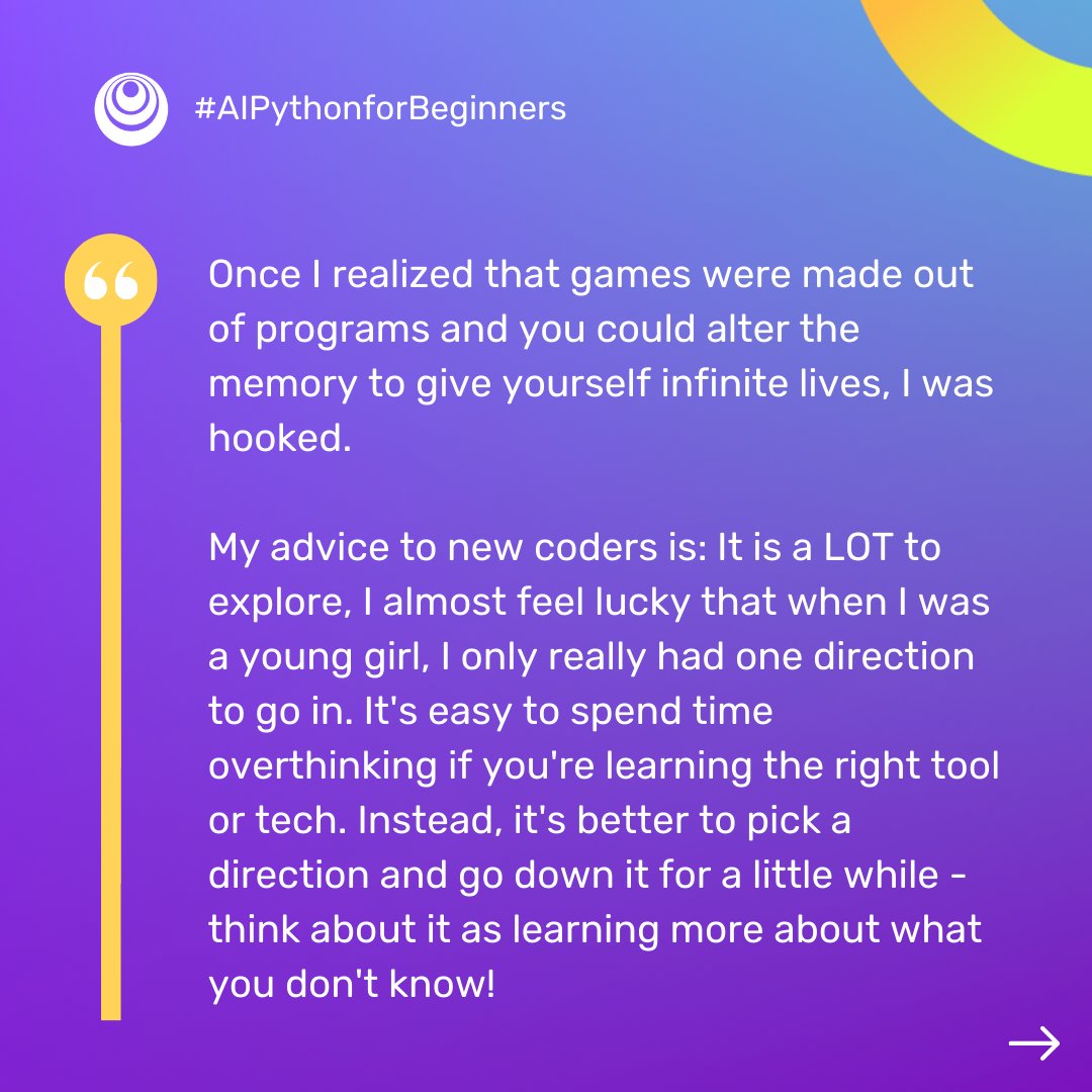 DeepLearningAI's tweet photo. From a ZX Spectrum and BASIC in the 80s to modern Python, Jennie’s story shows how curiosity fuels growth.
Ready to start your coding adventure? Learn with #AIPythonforBeginners today! https://t.co/37tx0UUWhE https://t.co/9OHZO9g7B6