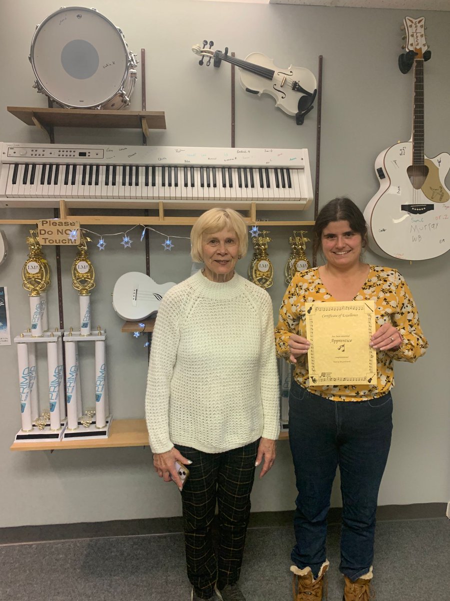 LMA_YQL's tweet photo. Congratulations to Giselle for passing the Apprentice Musical Ladder Test! That’s 3+ months of lessons! Good Job! 🎶🎉 https://t.co/Z4e0DmnrAZ