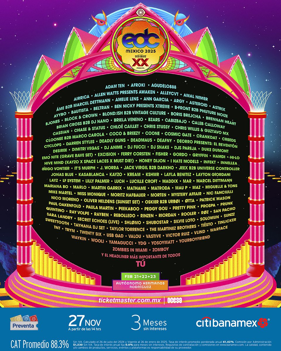 EDC Mexico lineup