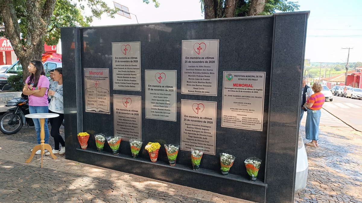 g1itapetininga's tweet image. Quatro anos após acidente que deixou 42 mortos, Taguaí e Itaí fazem homenagens às vítimas
#g1 #Taguaí #Itaí 

glo.bo/4i86Gby