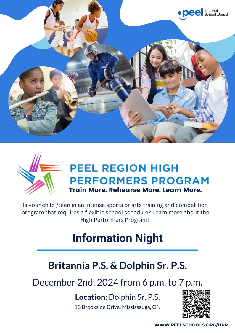 High Performers Dolphin Sr (@hpdolphinsr) on Twitter photo Want to know how the <a href="/PeelSchools/">Peel District School Board</a> High Performers Program can support your child’s busy training schedule? Come to our information night on December 2nd <a href="/DolphinSeniorPS/">Dolphin Sr PS</a>.. open to students in Grades 4-8 both in and outside of Peel Want to know how the <a href="/PeelSchools/">Peel District School Board</a> High Performers Program can support your child’s busy training schedule? Come to our information night on December 2nd <a href="/DolphinSeniorPS/">Dolphin Sr PS</a>.. open to students in Grades 4-8 both in and outside of Peel