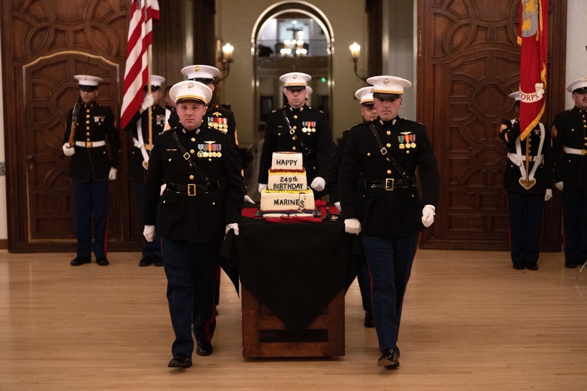 NPS_Monterey's tweet photo. NPS hosted the 249th @USMC Birthday Ball in Herrmann Hall’s Barbara McNitt Ballroom, Nov. 15, with guest of honor Maj. Gen. William J. Bowers, commanding general, #USMC Recruiting Command. @USNavy @MCRCPAO #HappyBirthdayMarines #SemperFi #USNavy 

More: https://t.co/gqSE9bH6kr https://t.co/HhAz8fazpM