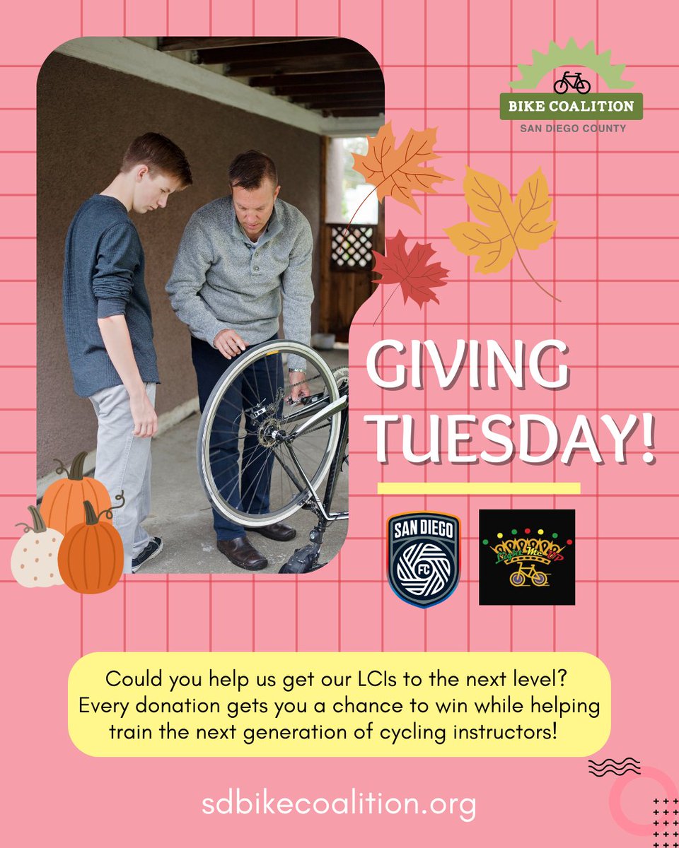 🚴‍♀️🌟 This #GivingTuesday, help us pedal toward a greener, bike-friendly San Diego! 🌎 Donate &amp; enter to win Velosambas! 💚👉 sdbikecoalition.org/donate/ #bikesandiego