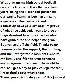 Ashton Zamani 5⭐️ (@ashton_zamani) on Twitter photo 4-Year Varsity Starting Kicker
19 FGs, 182 PATs, 239 Kick Scoring Points
172 Touchbacks
4x League Champion
CIF SS D2 Champion ('22)
CIF SS D1 Playoffs ('23, '24)
<a href="/SierraCanyonFB/">Sierra Canyon FBall</a> <a href="/Chris_Sailer/">Chris Sailer Kicking</a> <a href="/3PointKicking/">3Point Kicking</a> <a href="/GregBiggins/">Greg Biggins</a> <a href="/BrandonHuffman/">Brandon Huffman</a> <a href="/Tarek_Fattal/">Tarek Fattal</a> <a href="/Tracy_McDannald/">Tracy McDannald 📎</a> <a href="/pollonpreps/">Jack Pollon</a> 4-Year Varsity Starting Kicker
19 FGs, 182 PATs, 239 Kick Scoring Points
172 Touchbacks
4x League Champion
CIF SS D2 Champion ('22)
CIF SS D1 Playoffs ('23, '24)
<a href="/SierraCanyonFB/">Sierra Canyon FBall</a> <a href="/Chris_Sailer/">Chris Sailer Kicking</a> <a href="/3PointKicking/">3Point Kicking</a> <a href="/GregBiggins/">Greg Biggins</a> <a href="/BrandonHuffman/">Brandon Huffman</a> <a href="/Tarek_Fattal/">Tarek Fattal</a> <a href="/Tracy_McDannald/">Tracy McDannald 📎</a> <a href="/pollonpreps/">Jack Pollon</a>