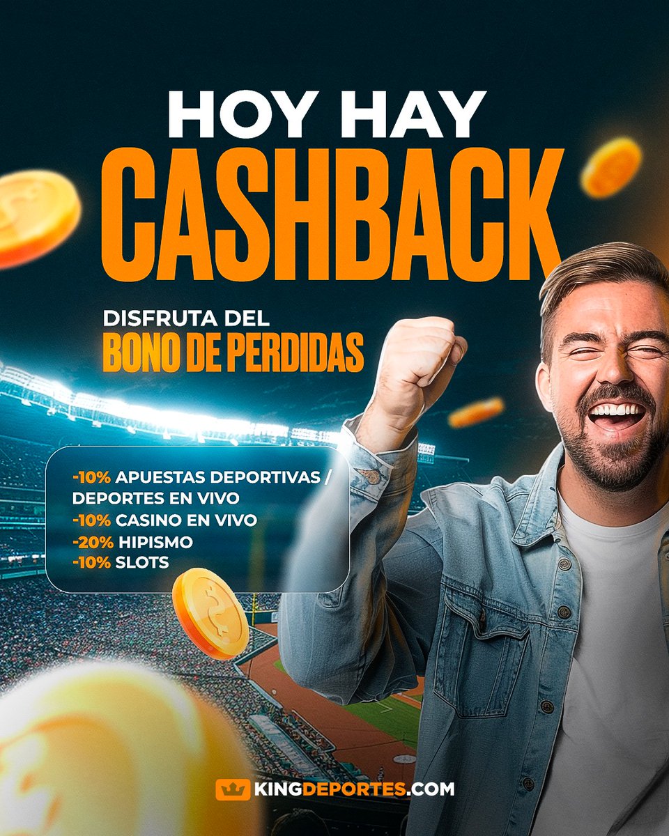 DUMONT81's tweet photo. 🚨 Hoy es Lunes de Cashback 🚨 

1️⃣0️⃣ % Apuestas Deportivas ⚾️⚽️ 
1️⃣0️⃣ % Casinos en Vivo🎮🕹
1️⃣0️⃣ % Slots🎰
2️⃣0️⃣ % Hipismo 🐎
1️⃣0️⃣ % Deportes en Vivo 🎾🏀🥅

Regístrate en https://t.co/rO7MXXi4pe 👑 y obtén un bono de bienvenida hasta 100$ 🎊

#casinos #hipismo 
@kingdeportes_ve https://t.co/UHxqkLBRCN