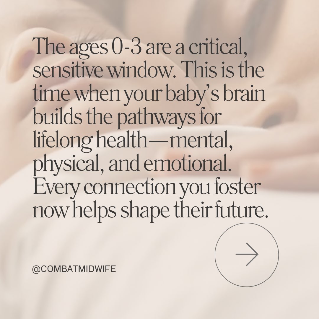 CombatMidwife's tweet photo. The first 3 years of life are critical for building your baby’s emotional systems. Whether you cosleep or not, intentional parenting choices during this window foster resilience and lifelong health.💡💤

Learn why connection matters so much during this time. https://t.co/B0GRg57G1r