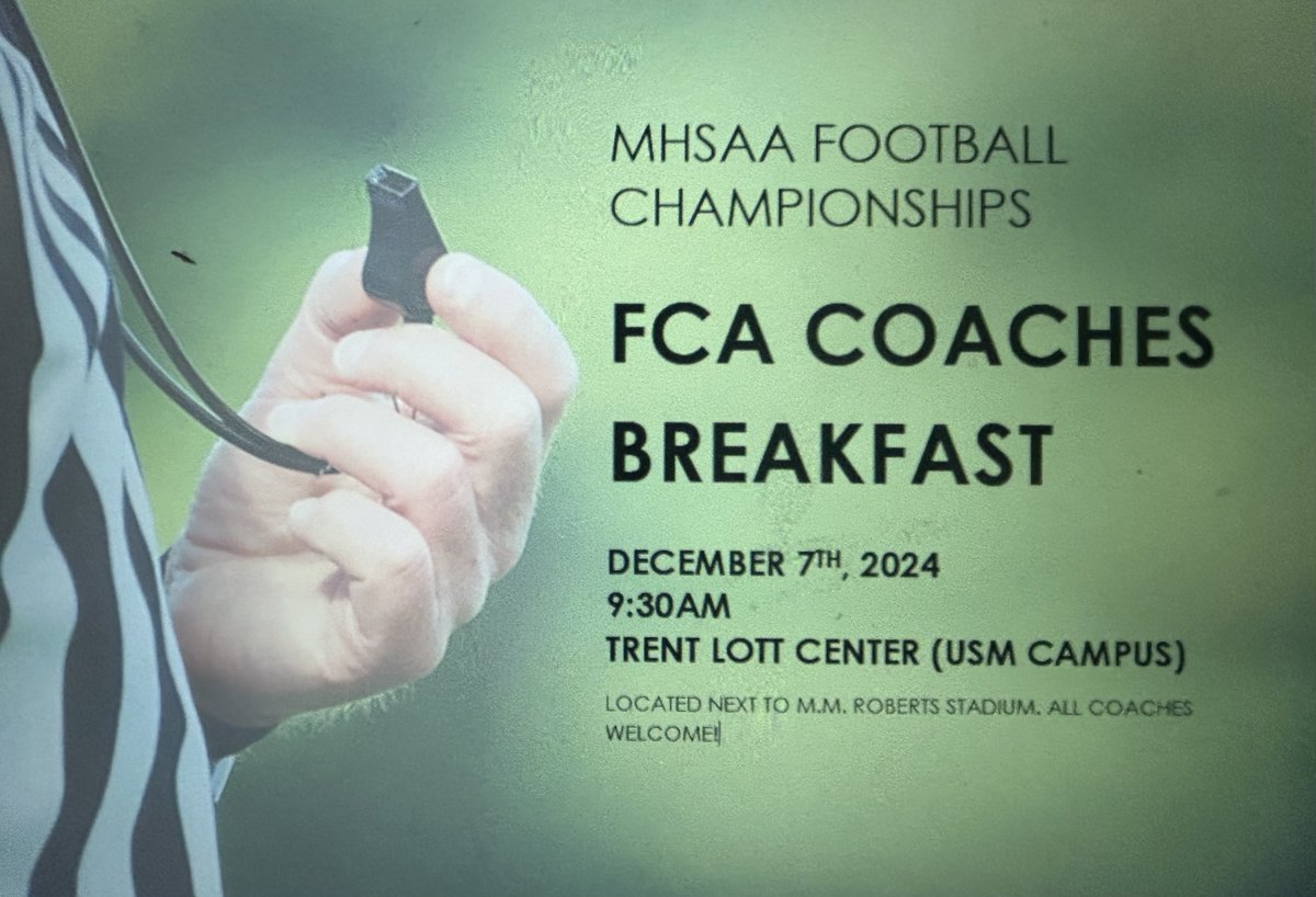 Gone be good! Food and fellowship at the MHSAA Football Championships. Coaches, you are invited.
Mark the date!