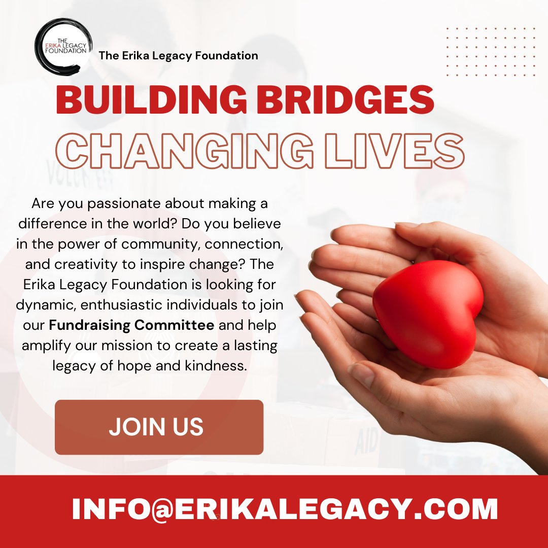 After the amazing response last week from our Bike-a-Thon Fundraiser we are wanting to know.  Do you want to be part of the excitement and change?

We would love for you to join our Fundraising Committee!

Message me,  or email info@erikalegacy.com