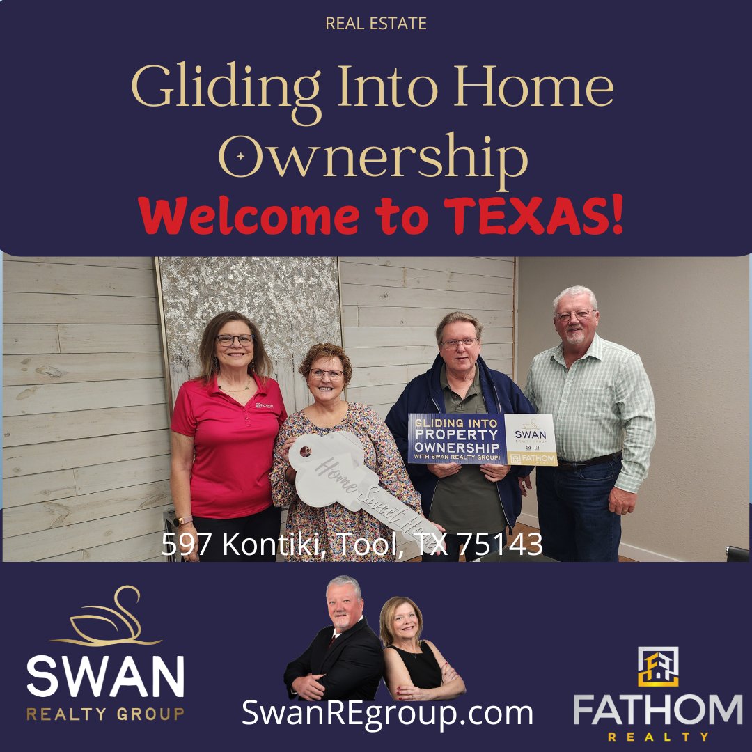 SwanREgroup's tweet image. It was a pleasure serving this couple. Welcome back to Texas Steve &amp;amp; Karen. Swan Realty Group, of Fathom Realty 469.249.2034 #FathomThat #DebbieAndBruce #Schwanbecks #SchwanbeckGroup #SwanRealtyGroup