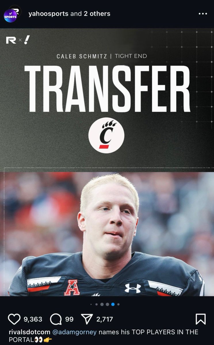 Caleb Schmitz (@cschmitz34) on Twitter photo Grateful to be recognized as one of the top recruits in the transfer portal! <a href="/adamgorney/">Adam Gorney</a> <a href="/Rivals/">Rivals</a> <a href="/YahooSports/">Yahoo Sports</a> Grateful to be recognized as one of the top recruits in the transfer portal! <a href="/adamgorney/">Adam Gorney</a> <a href="/Rivals/">Rivals</a> <a href="/YahooSports/">Yahoo Sports</a>