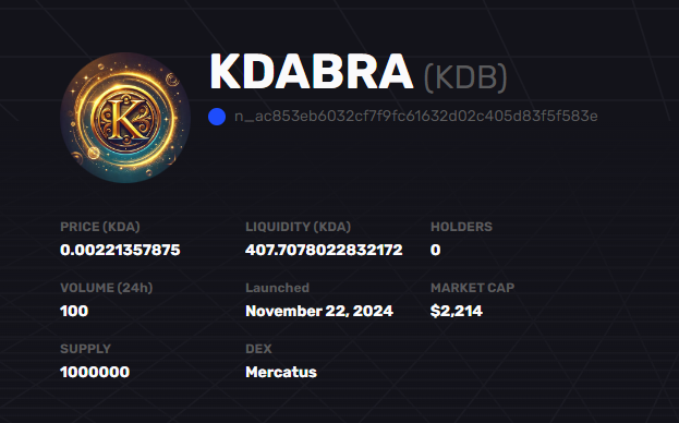MitsefX's tweet image. Update #2 Market Cap Growing Fast  

Price Impact High. 

If I were to add this to my portfolio 
I would only put a small amount  less then 10 Kadena  

Mercatus.works

#KDABRA $KDABRA - $KDA
| Not Financial Advice |
| Do Your Own Research |