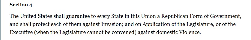 T_Lawler93's tweet image. What @MichiganDems fail to tell #Michiganders is their very existence in Michigan politics and running the state as a democracy is in clear violation of Article IV Section IV of the U.S. Constitution.