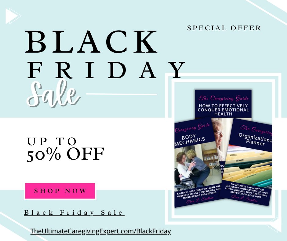 Popular Black Friday Deals for Caregivers!
This Black Friday, empower your caregiving journey with 50% OFF our most popular digital tools, designed to make life easier for you and your loved ones. 📷

 Shop now: theultimatecaregivingexpert.com/black-friday-s…
#BlackFriday2024 #CaregiverSupport