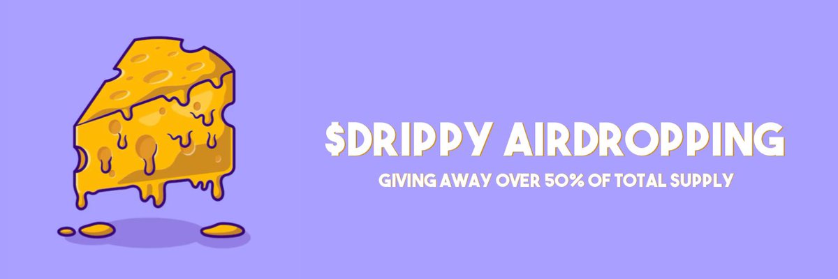 $DRIPPY Airdrop open for 48 Hours🧀

Drop your $SOL address below giving away 50% of total supply!

Follow, Like, Retweet 

Every wallet gets 2M $DRIPPY

Check your wallets in 24hrs

#Solana #SolanaMemeCoin