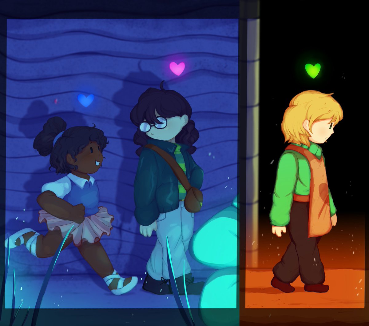 littlehapybunny's tweet photo. As a sort of appreciation fanart for all the cool human soul fangames, I decided to draw my favorites! (and Frisk)
Artwork includes @PKUTCyan, @Braverysview, @utksofficial, Cody from UT Green, and Clover from #undertaleyellow! full image below https://t.co/jrTR3tAWpb